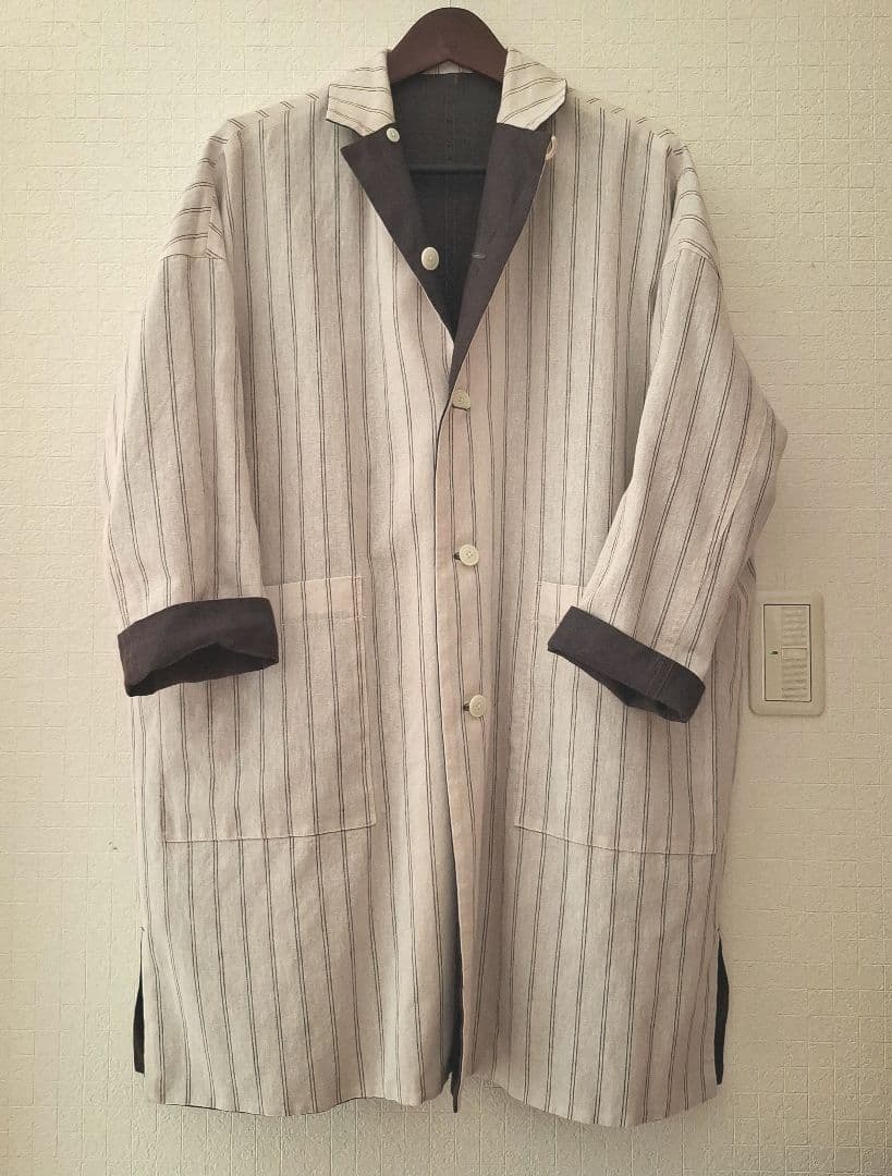 新品コンジェペイエ　リバーシブルリネンコート