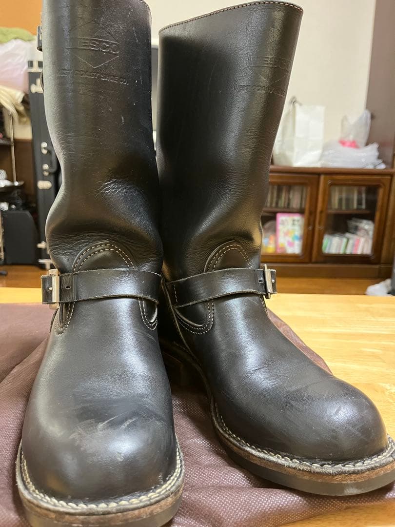 Wesco/ウエスコエンジニアブーツ/カスタムBoss黒USA8.5/26.5