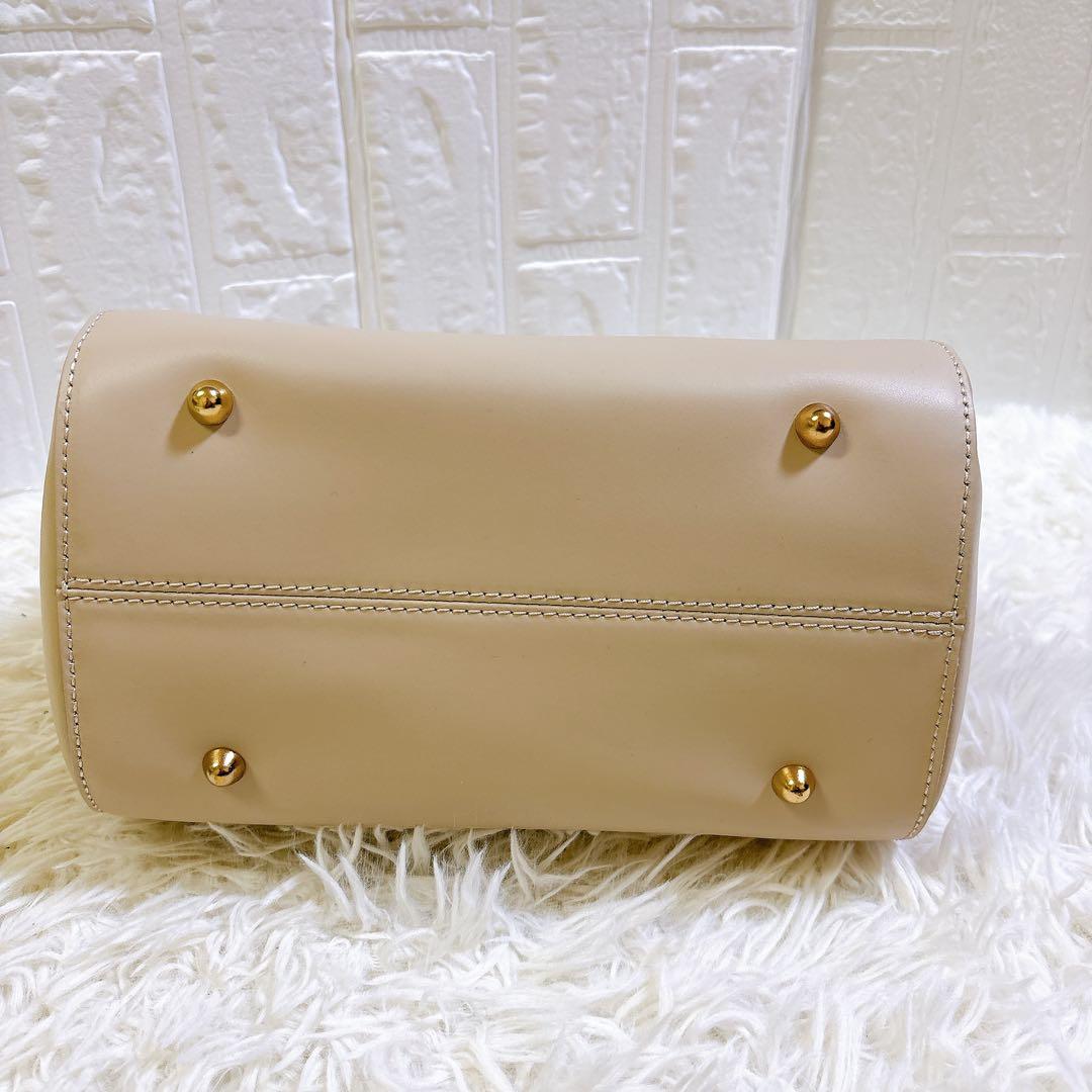 【未使用タグ付】　ミロス 2WAY レザー　イタリア製　ボストンバッグ　ベージュ