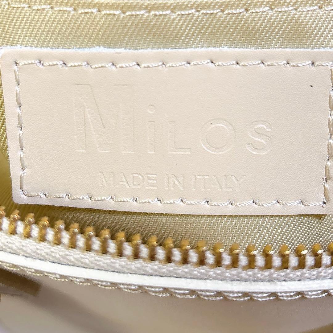 【未使用タグ付】　ミロス 2WAY レザー　イタリア製　ボストンバッグ　ベージュ