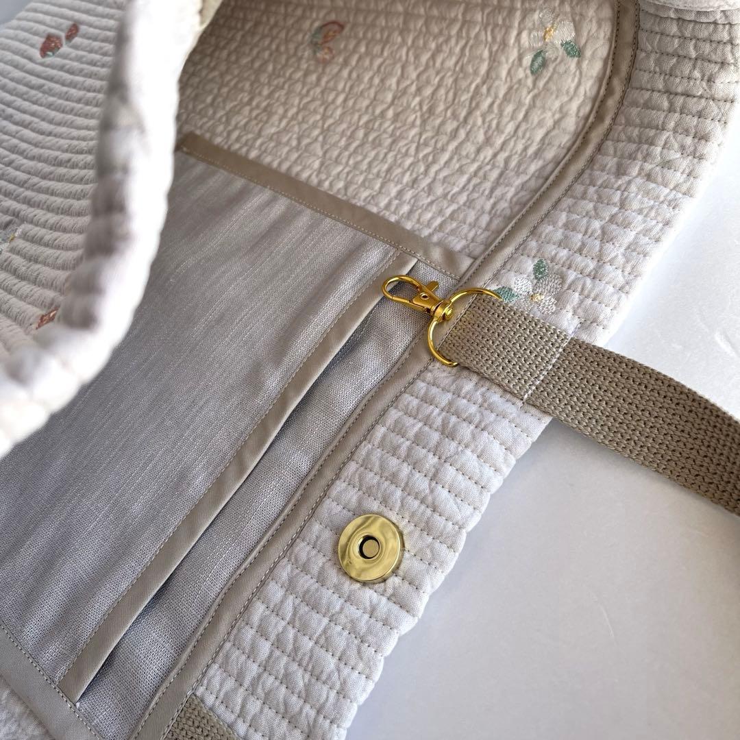 ma様 ヌビ 苺と苺の白い花　レッスンバック　上履き入　体操着袋　ヌビバック