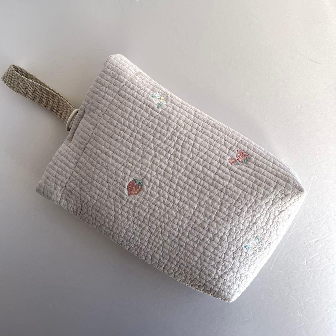 ma様 ヌビ 苺と苺の白い花　レッスンバック　上履き入　体操着袋　ヌビバック