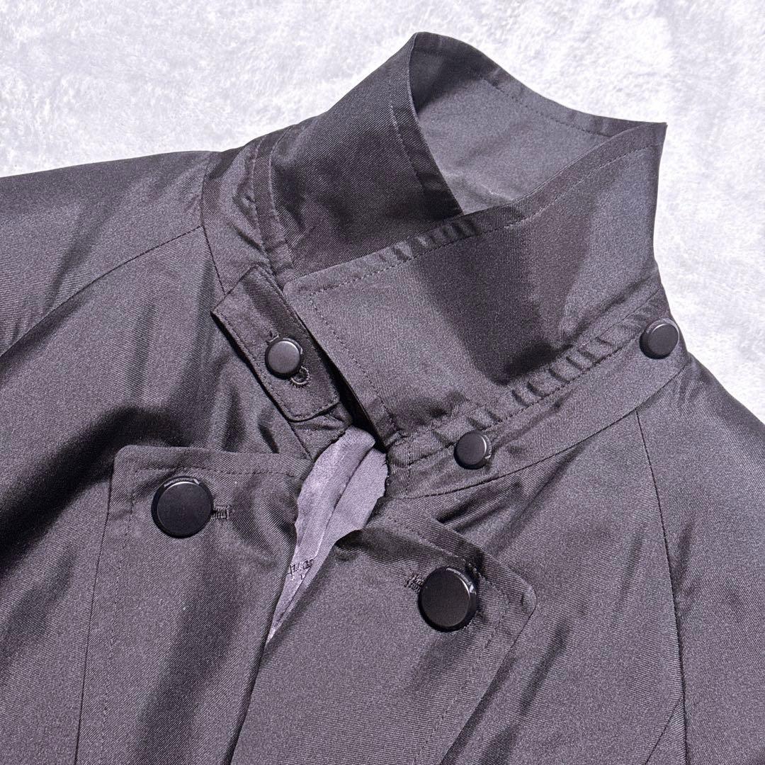 XL【未使用級】アクアスキュータム シルク100% ダウンライナー 裏地総柄 黒