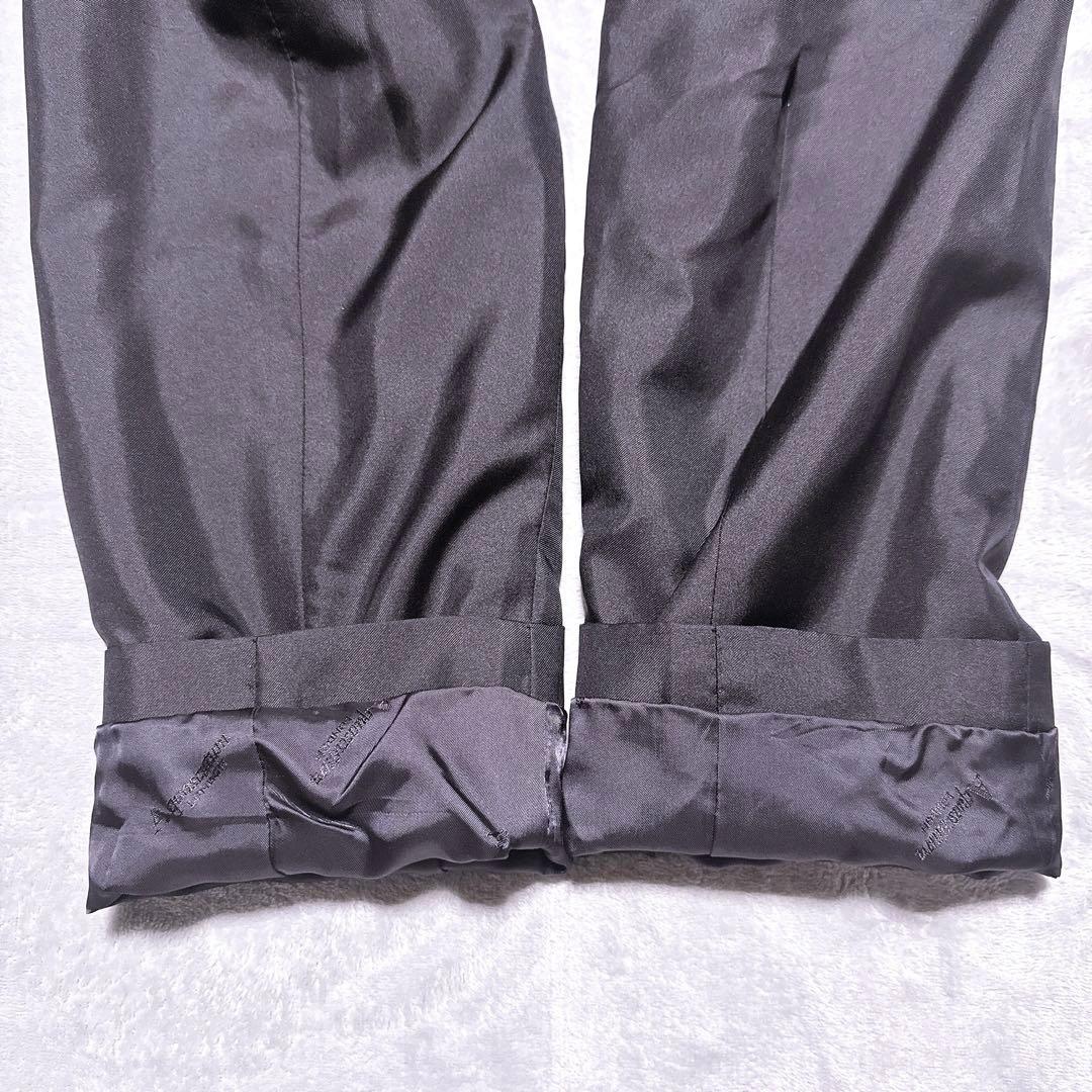 XL【未使用級】アクアスキュータム シルク100% ダウンライナー 裏地総柄 黒