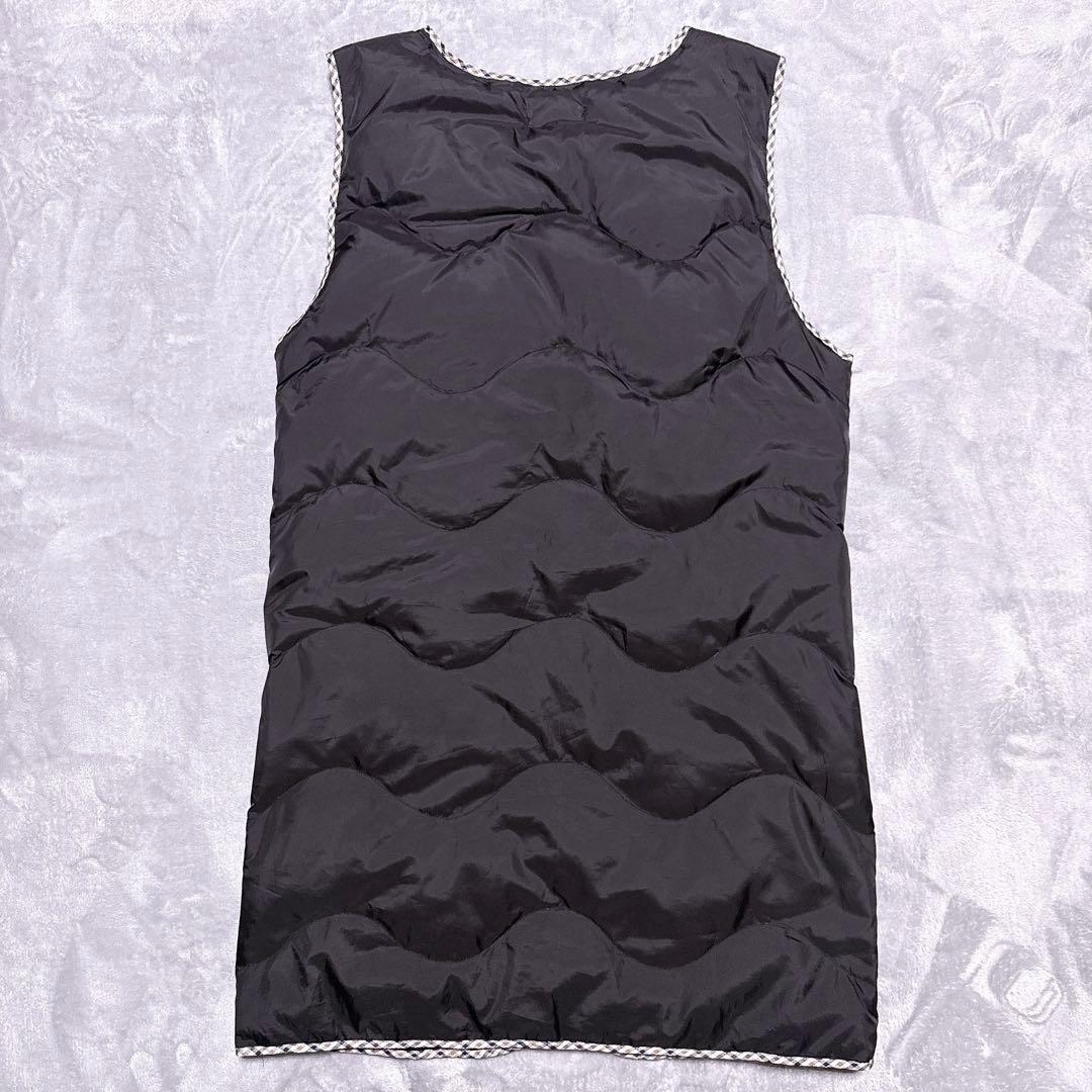 XL【未使用級】アクアスキュータム シルク100% ダウンライナー 裏地総柄 黒