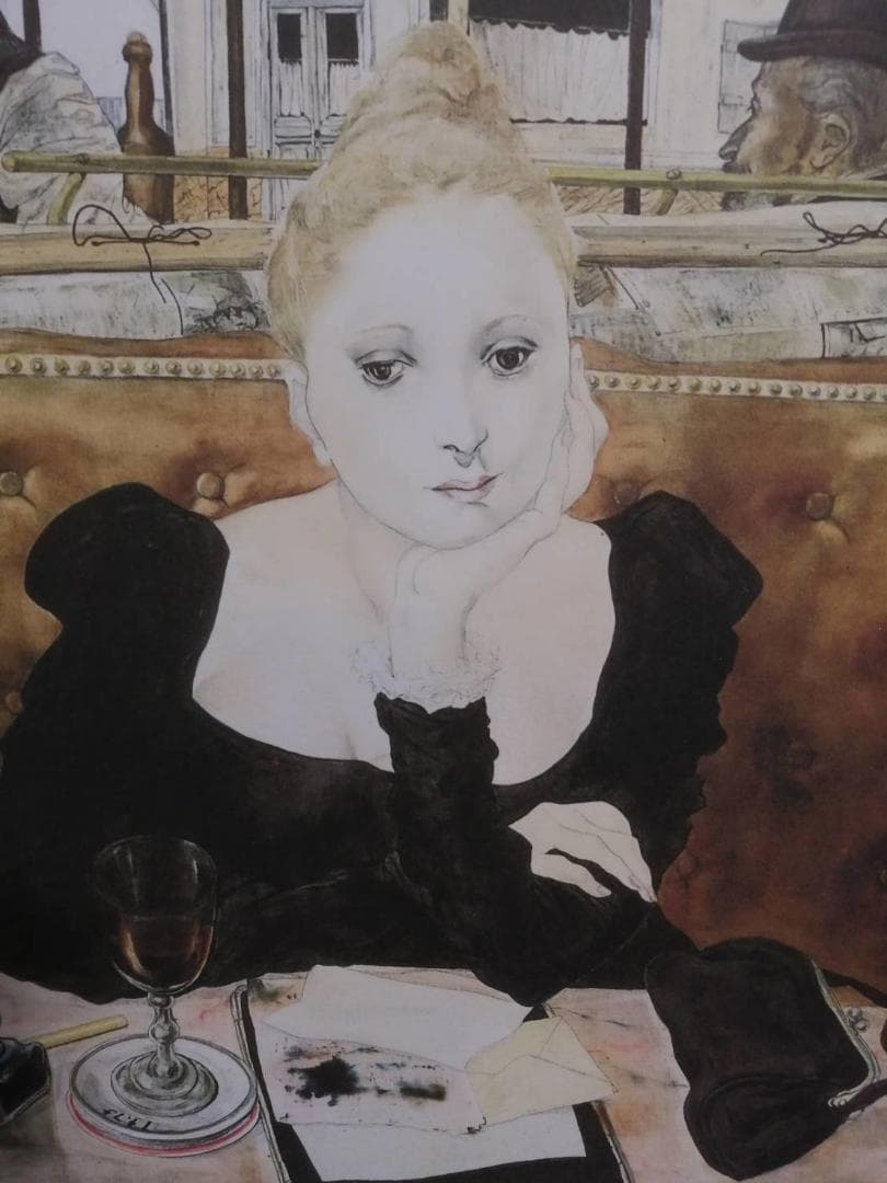 taros777 藤田嗣治 エスタンプリトグラフ「カフェ」 100部限定