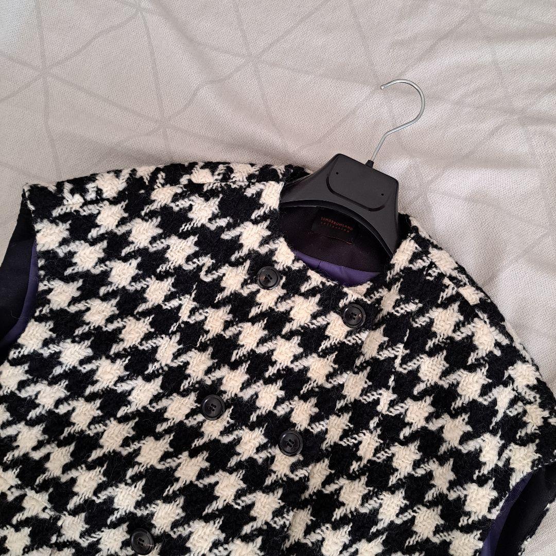 美品 トゥモローランドコレクション ラルジュハウンドトゥース ミドルフレンチジレ