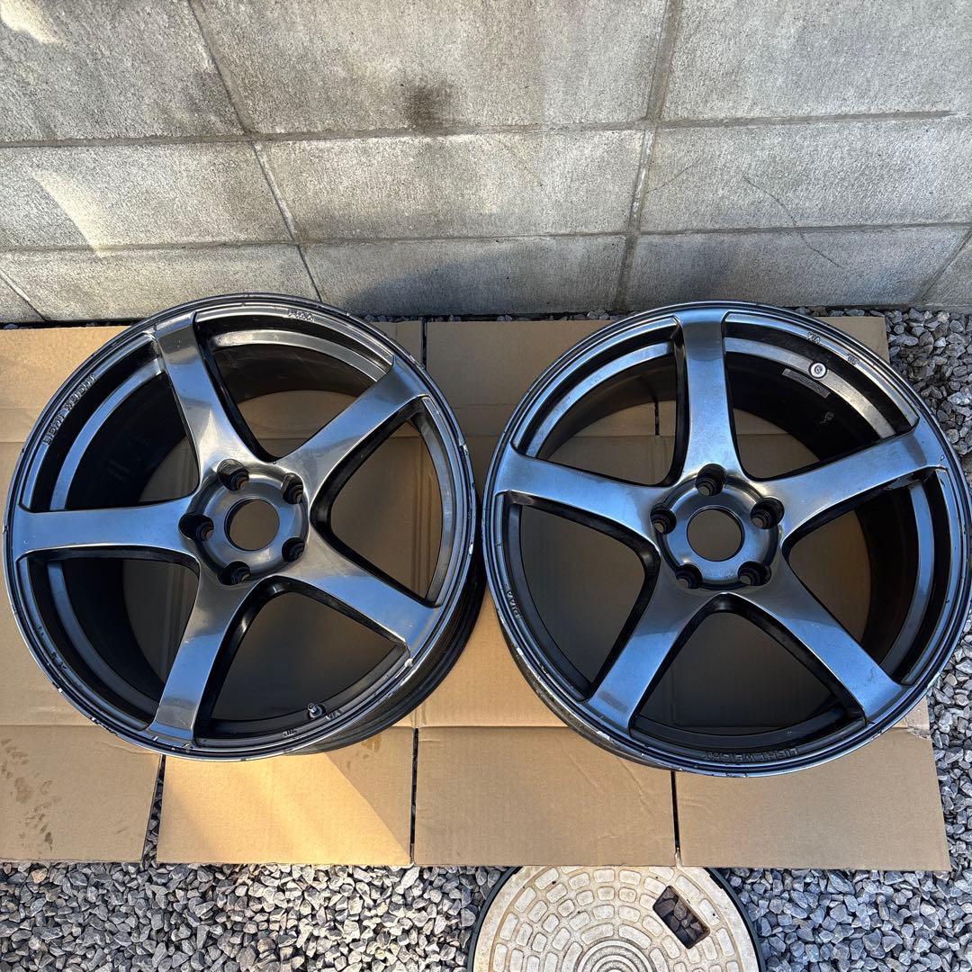 PIAA18インチアルミホイール9.5j+38中古2本5穴114.3