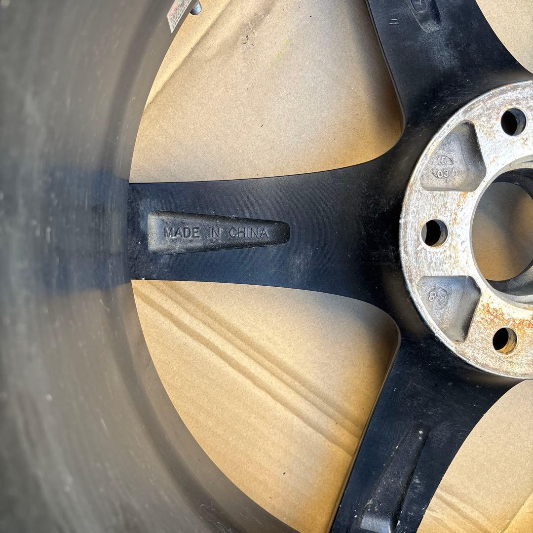 PIAA18インチアルミホイール9.5j+38中古2本5穴114.3