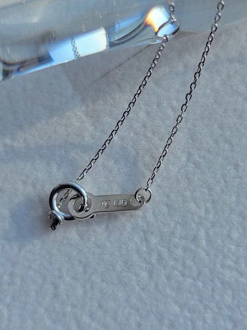 美品★4℃ K10 WG ネックレス ペンダント ジルコニア