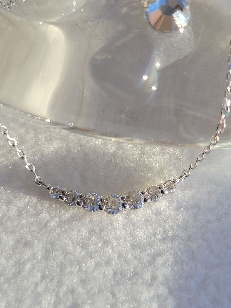 美品★4℃ K10 WG ネックレス ペンダント ジルコニア