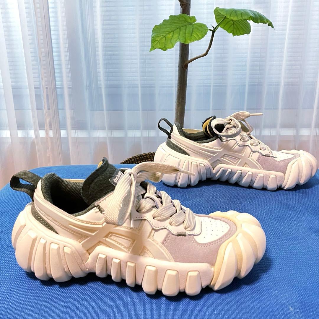 オニツカタイガー デンティグレ LS ホワイト グレー 23cm