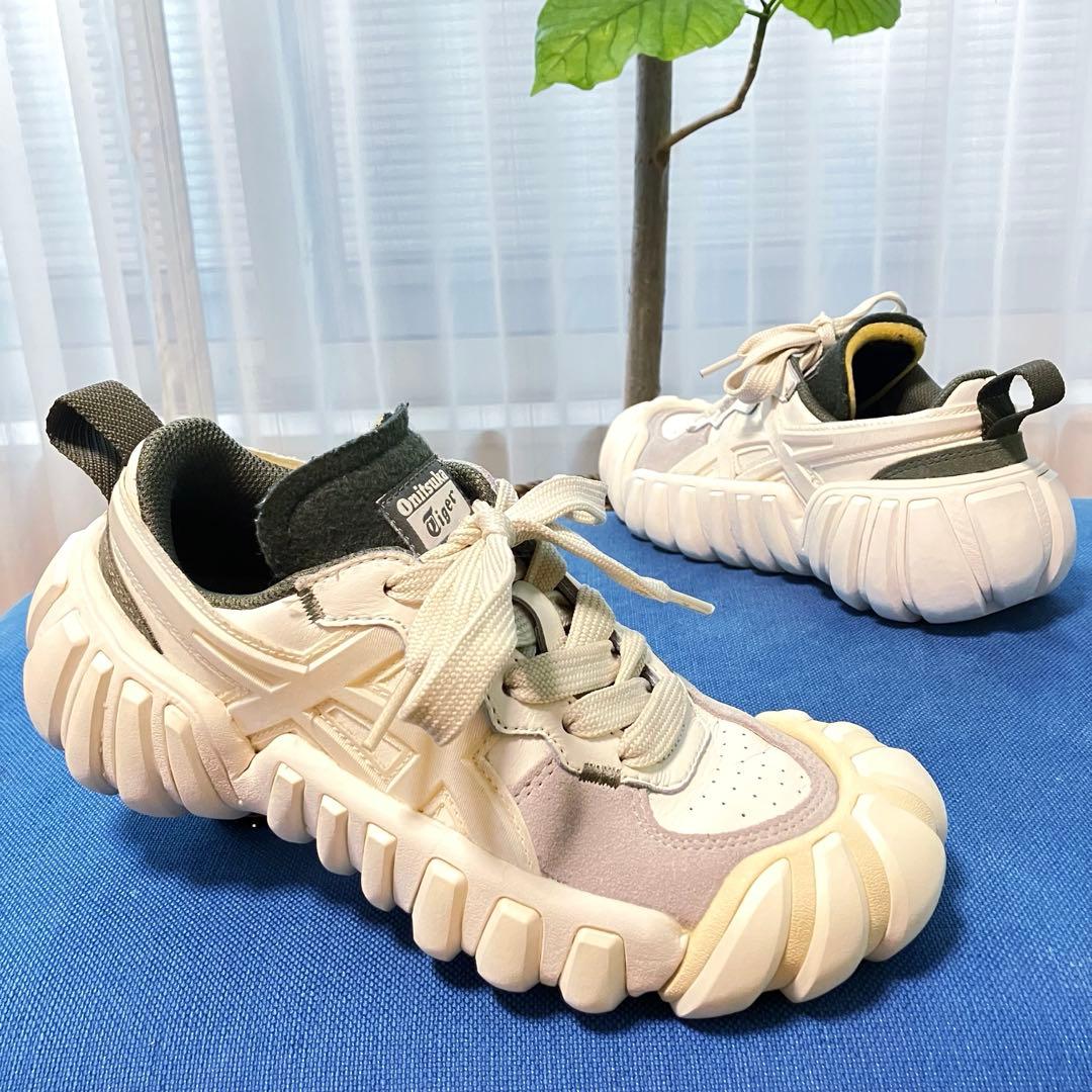 オニツカタイガー デンティグレ LS ホワイト グレー 23cm