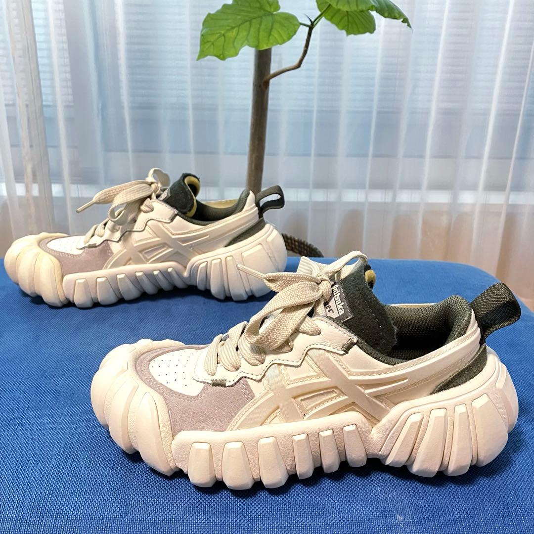 オニツカタイガー デンティグレ LS ホワイト グレー 23cm