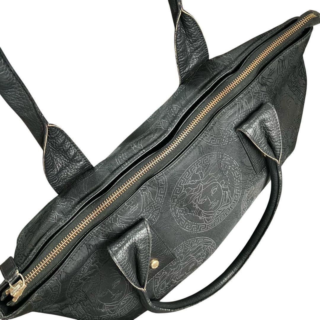 【美品】ジャンニヴェルサーチ メデューサ ブラックトートバッグ レザー