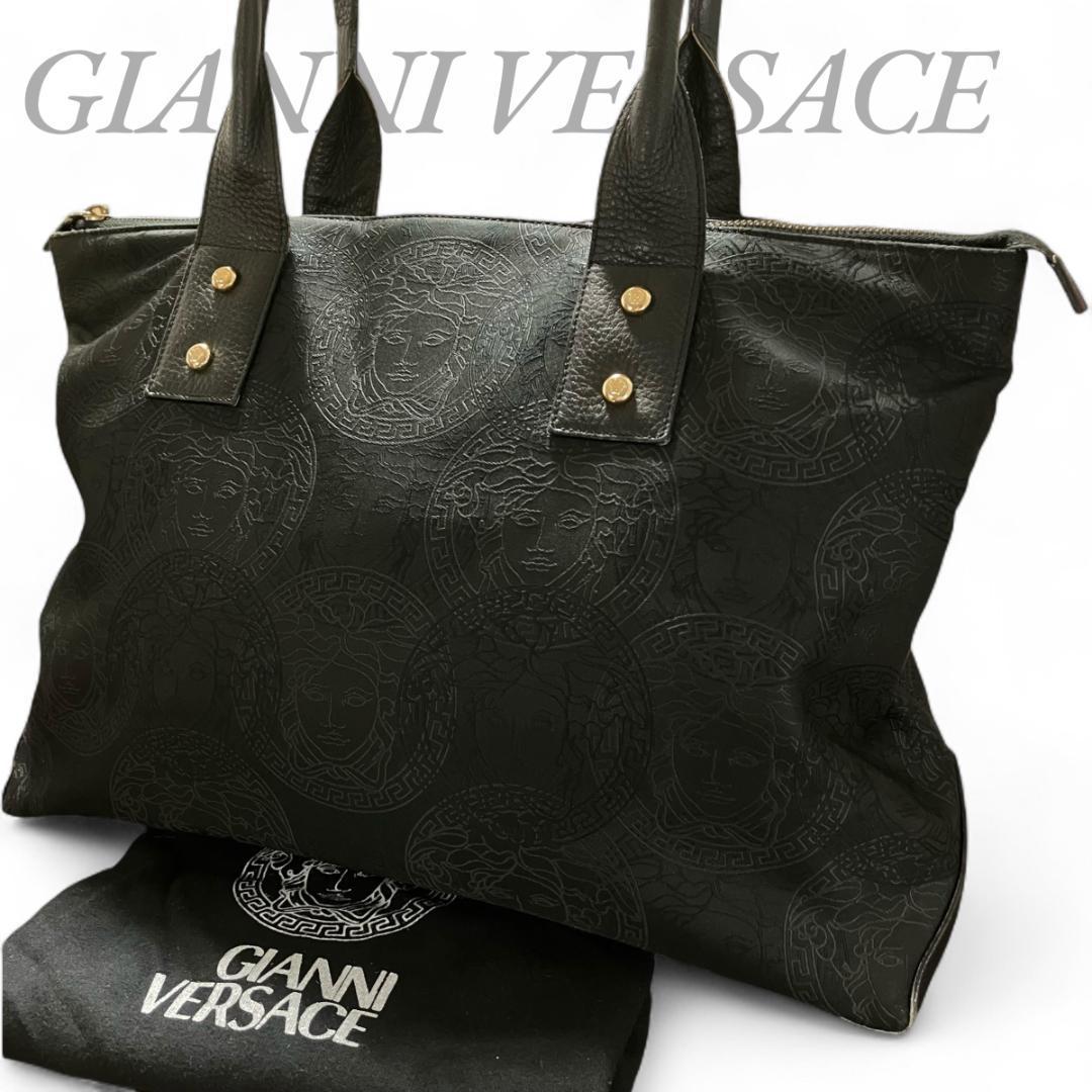 【美品】ジャンニヴェルサーチ メデューサ ブラックトートバッグ レザー