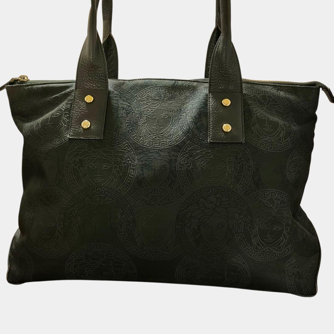 【美品】ジャンニヴェルサーチ メデューサ ブラックトートバッグ レザー