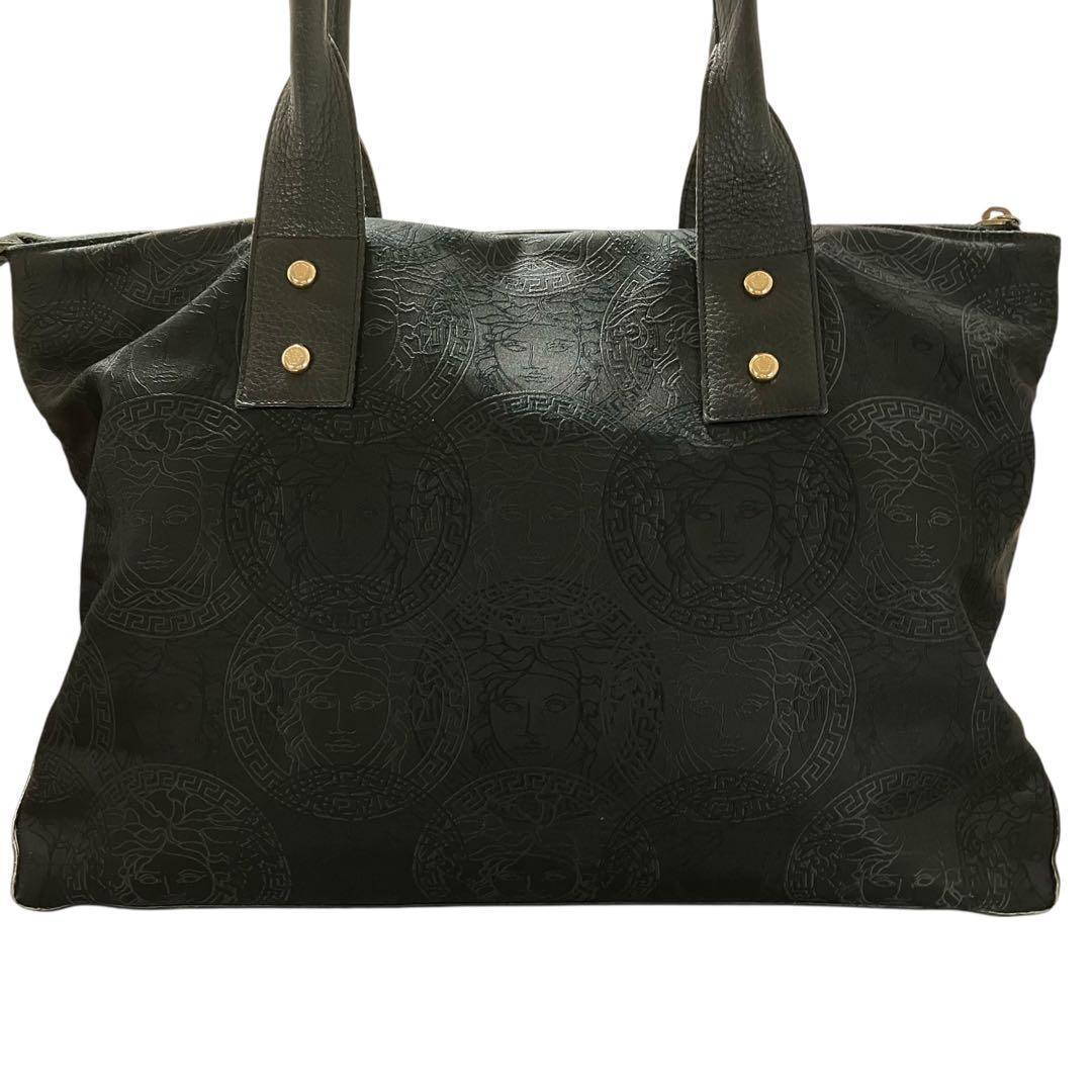 【美品】ジャンニヴェルサーチ メデューサ ブラックトートバッグ レザー