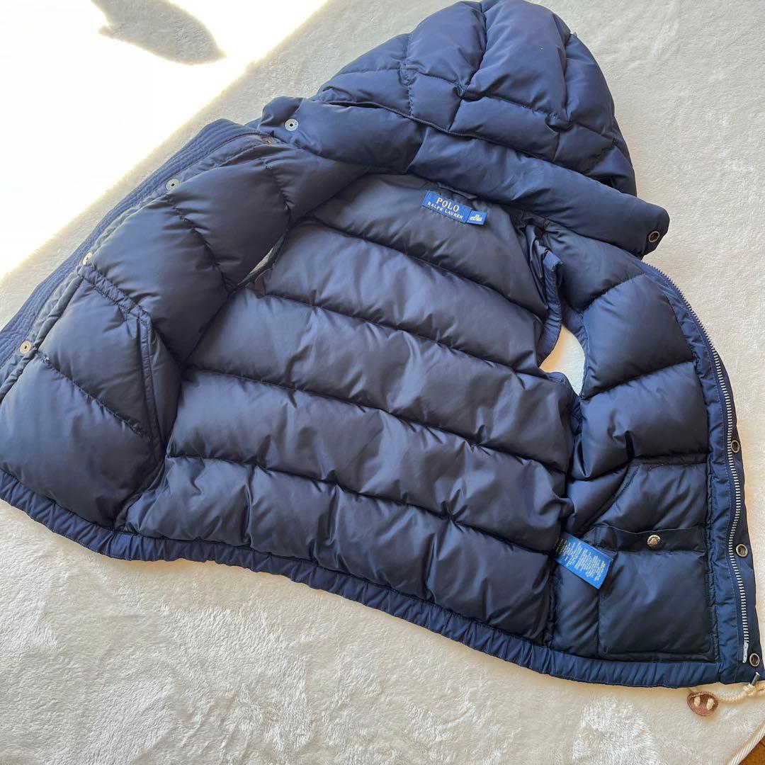 ラルフローレン POLO ネイビー フード付き ダウンベスト