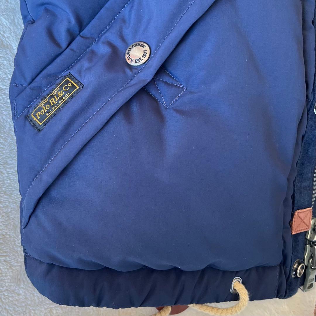ラルフローレン POLO ネイビー フード付き ダウンベスト