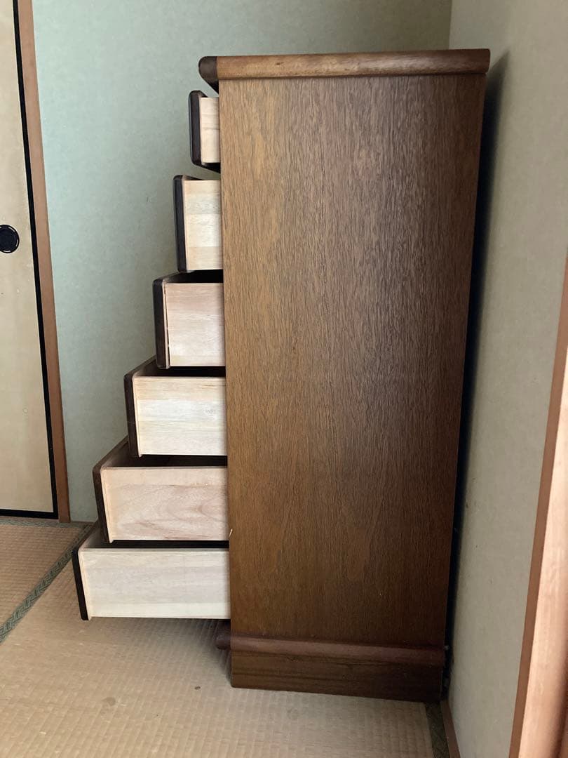 木製チェスト 7段 タンス　箪笥　ハイチェスト