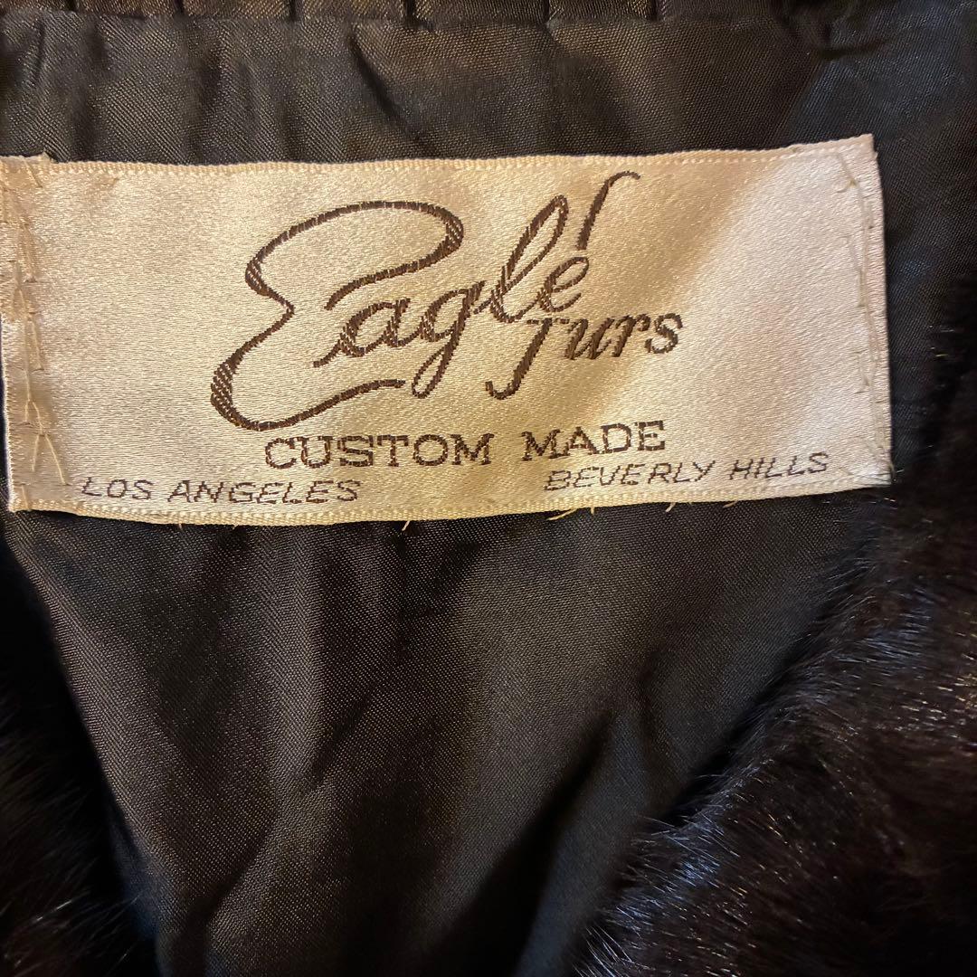 EagleFurs 本毛皮マキシ丈コート リアルファー　総レース裏地 ミンク調