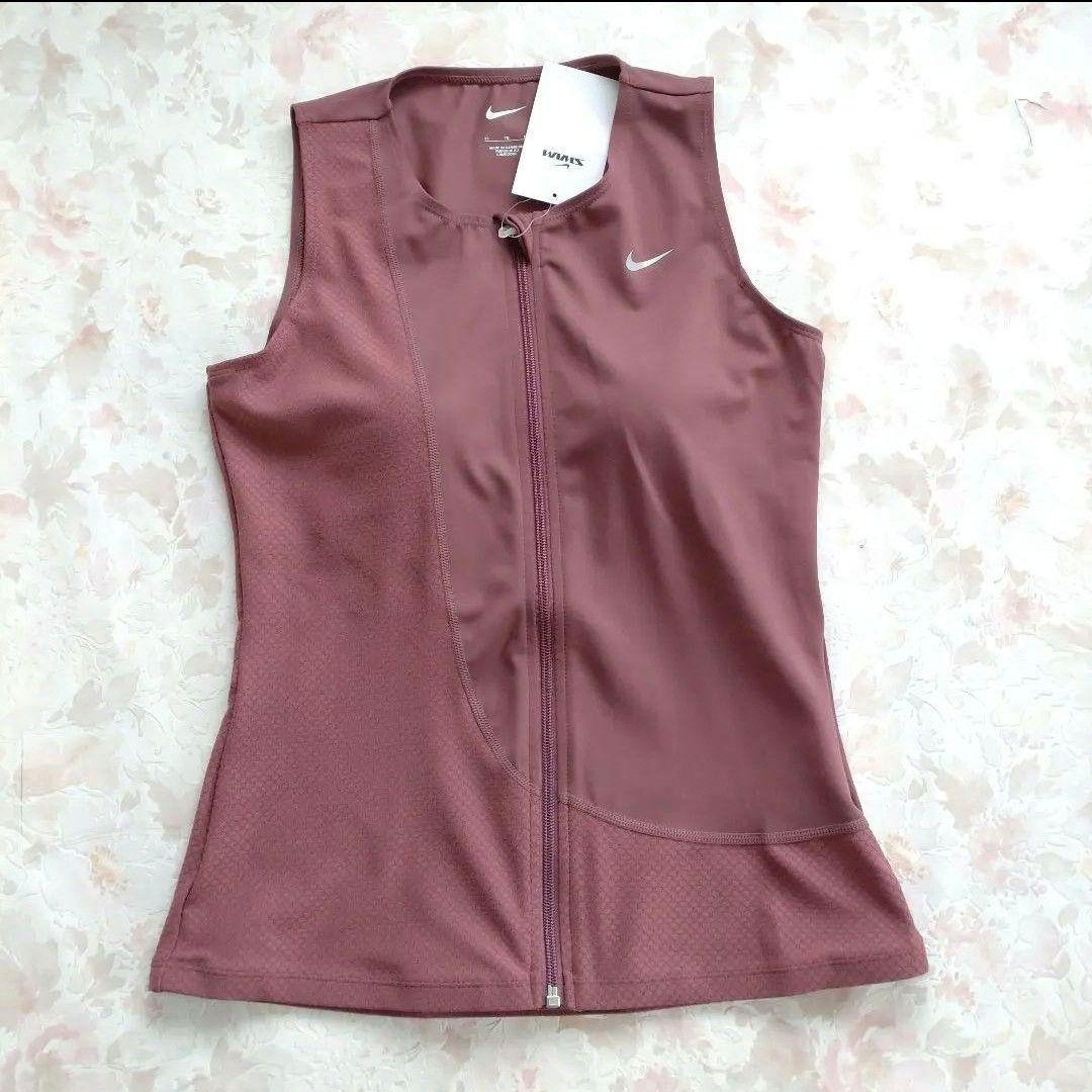 L 新品 NIKE 最新モデル フィットネス水着 ボタン付 セパレーツ ジップ②