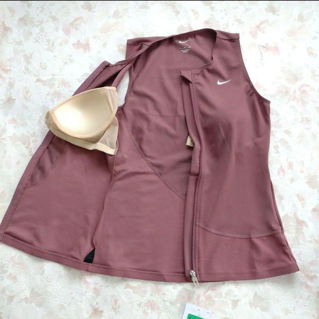 L 新品 NIKE 最新モデル フィットネス水着 ボタン付 セパレーツ ジップ②