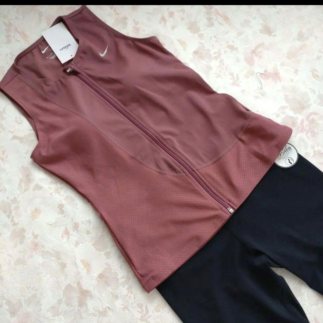 L 新品 NIKE 最新モデル フィットネス水着 ボタン付 セパレーツ ジップ②