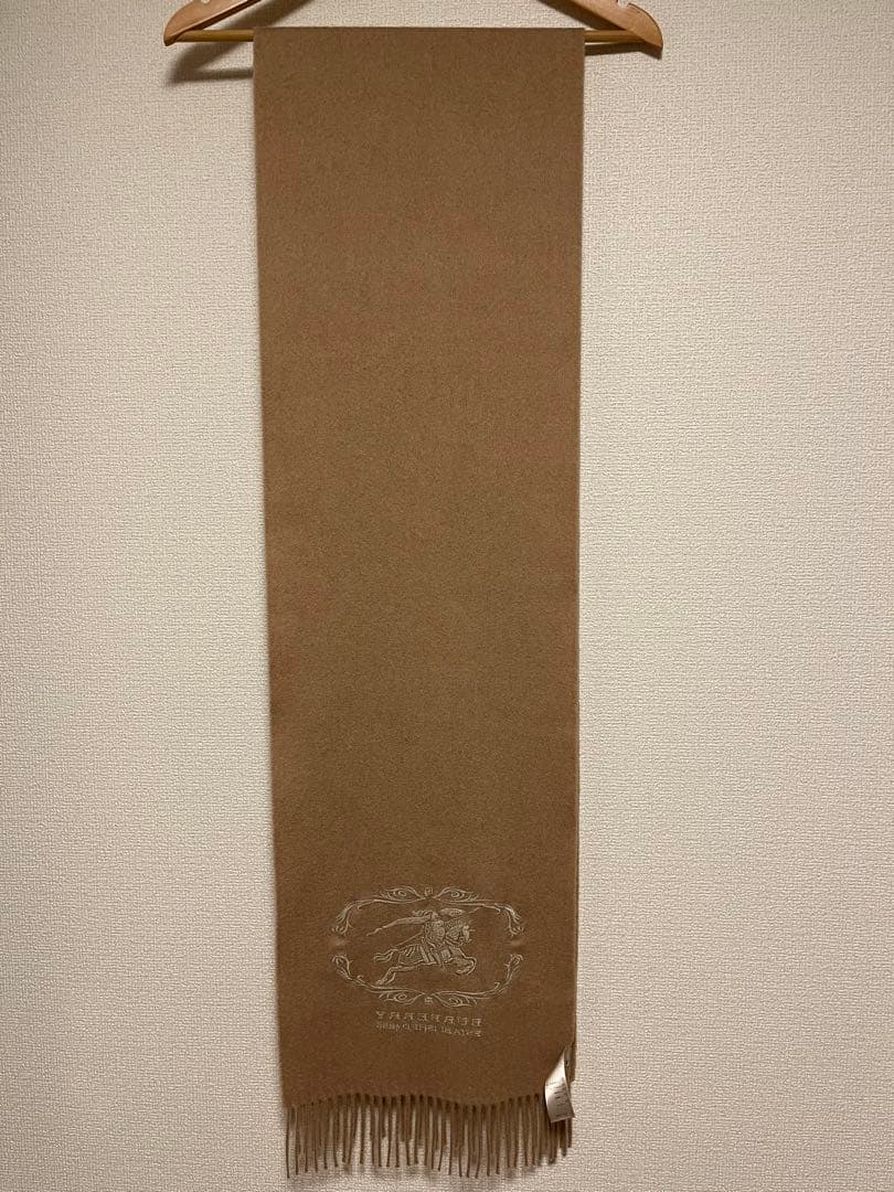 BURBERRY　バーバリー　マフラー　カシミア100％　キャメル　未使用に近い