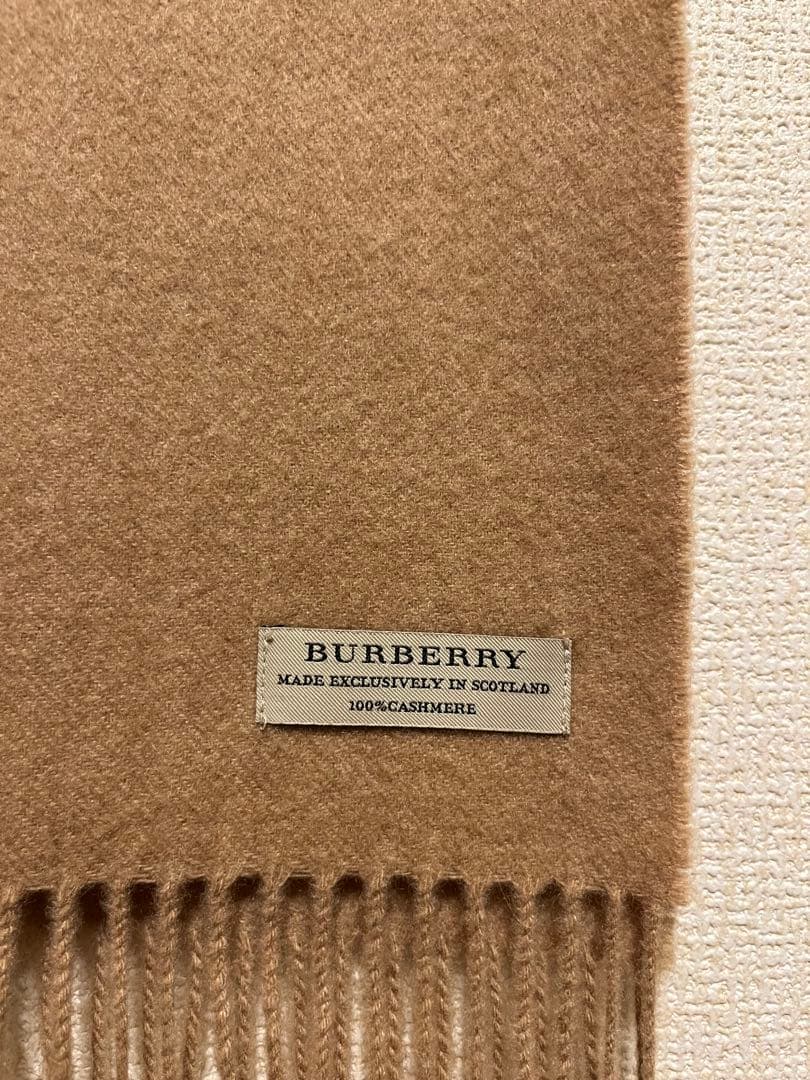 BURBERRY　バーバリー　マフラー　カシミア100％　キャメル　未使用に近い