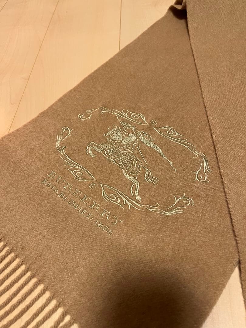 BURBERRY　バーバリー　マフラー　カシミア100％　キャメル　未使用に近い