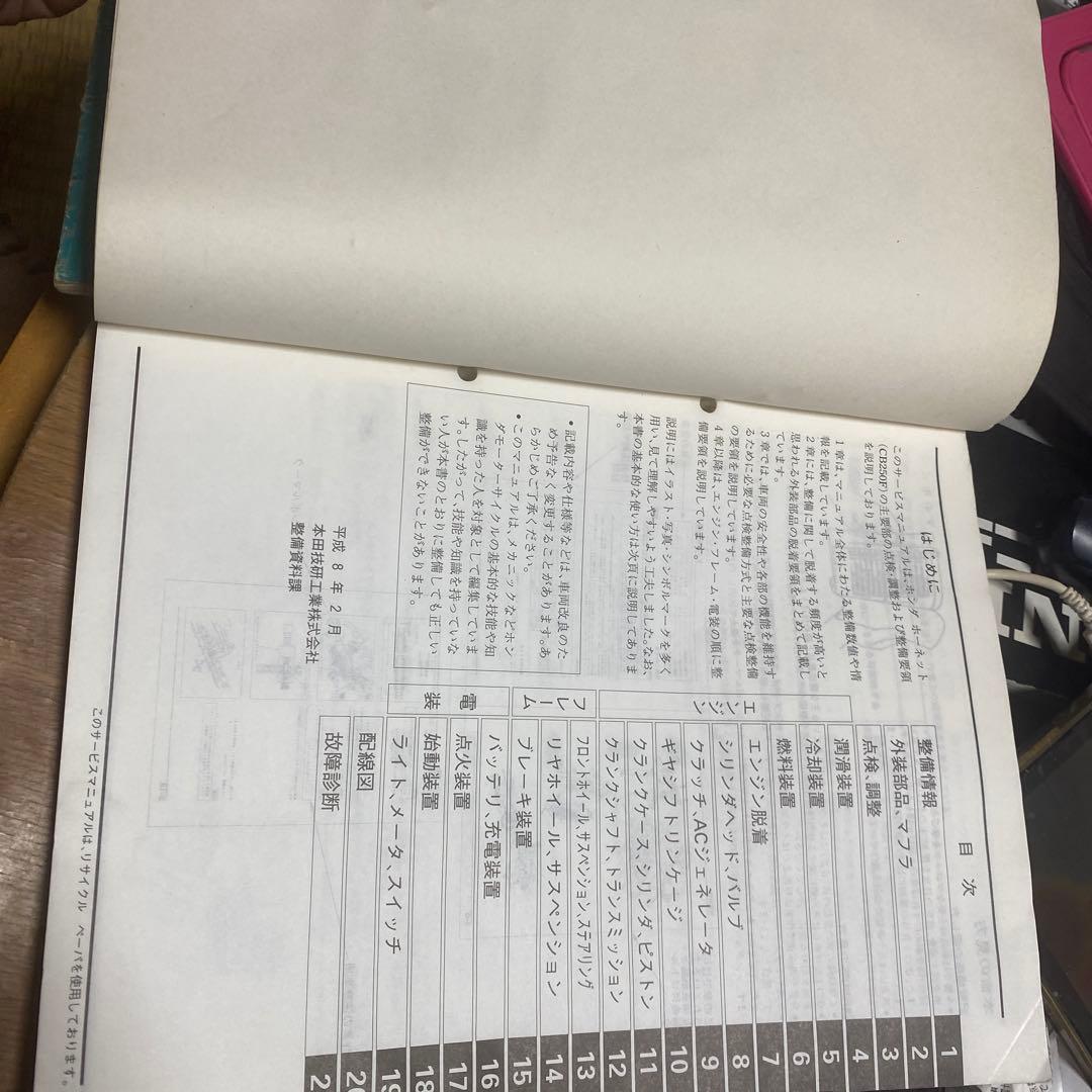 ホンダ ホーネット250 サービスマニュアル　と　パーツリスト