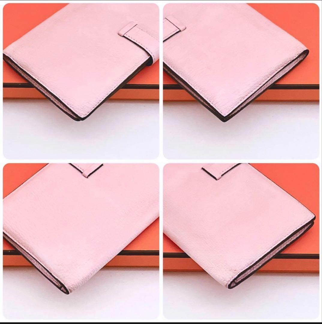 HERMES エルメス ベアン クラシック 2つ折長財布 ピンク国内正規品✨