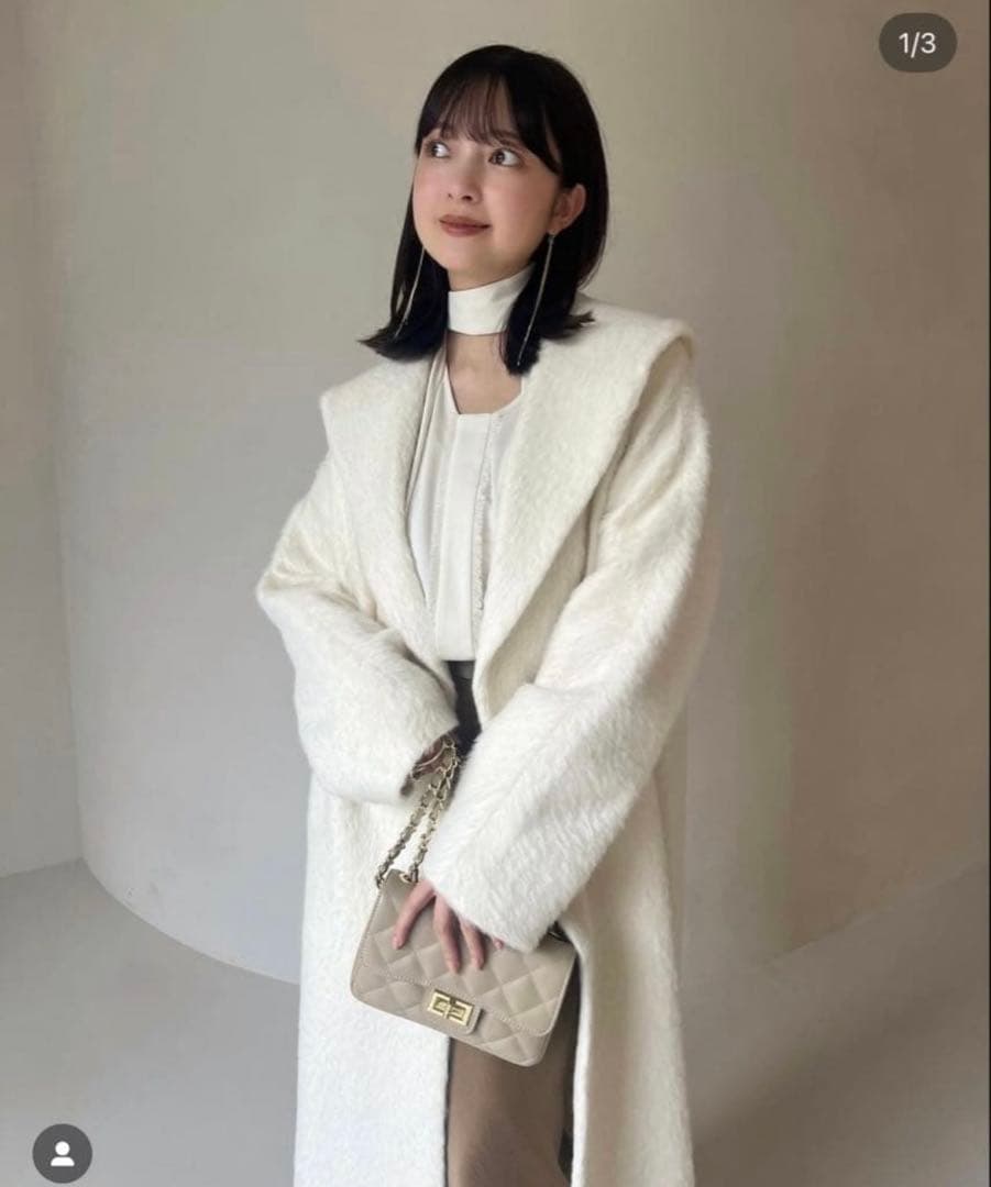 anuans アルパカウールショールカラーコート