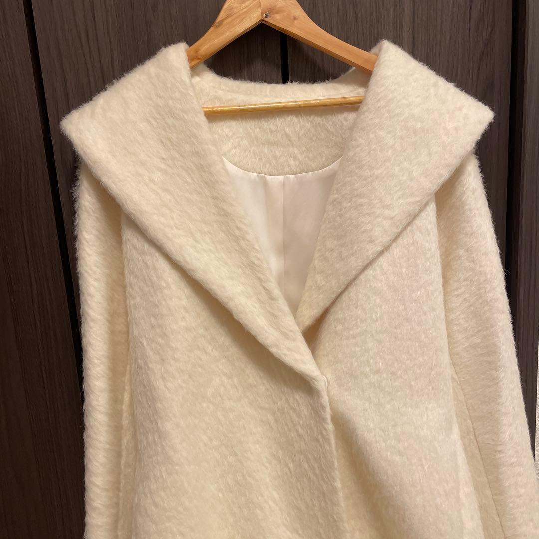 anuans アルパカウールショールカラーコート