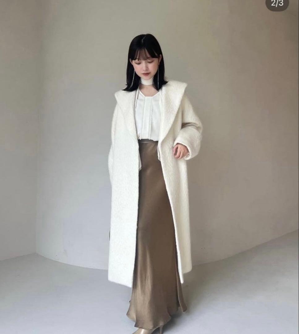 anuans アルパカウールショールカラーコート