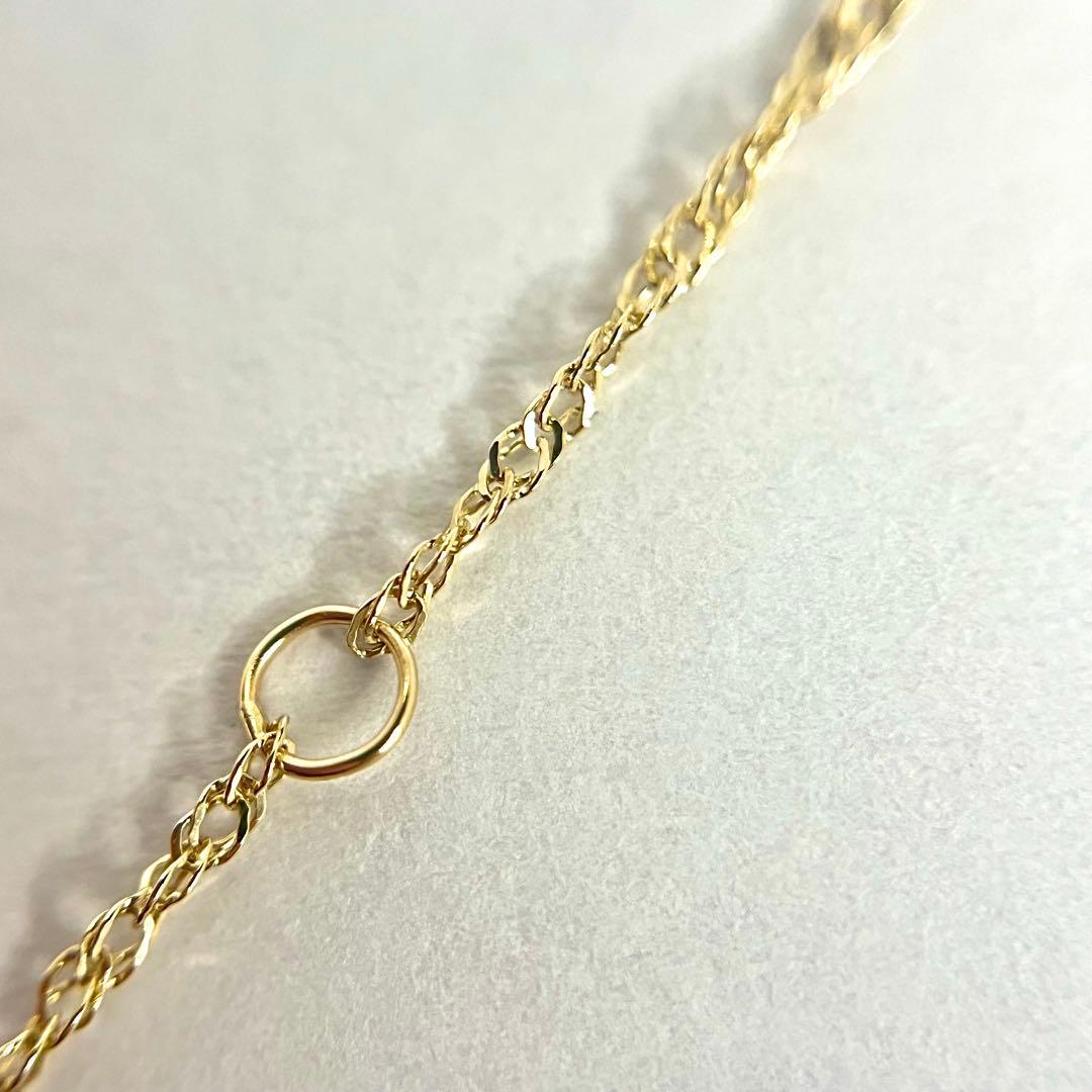 アガット K10 現行品 ネックレス チェーン 45cm ミラーカット スクリュ