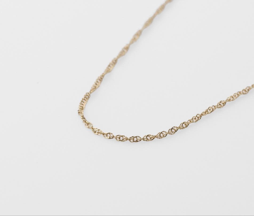 アガット K10 現行品 ネックレス チェーン 45cm ミラーカット スクリュ