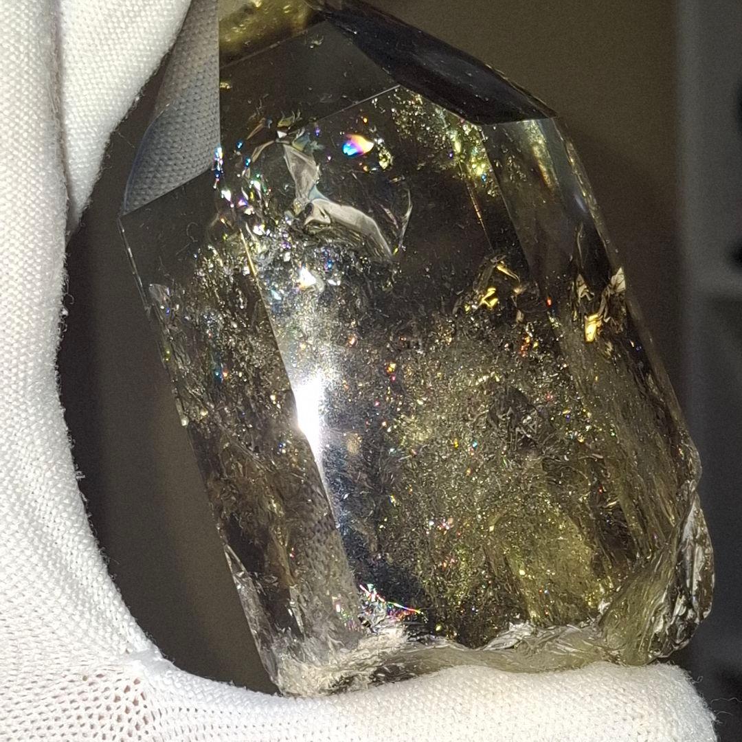 天然石✨️スモーキーシトリン　ゼウス　ポイント✨️虹ギラギラファントムあり台座付