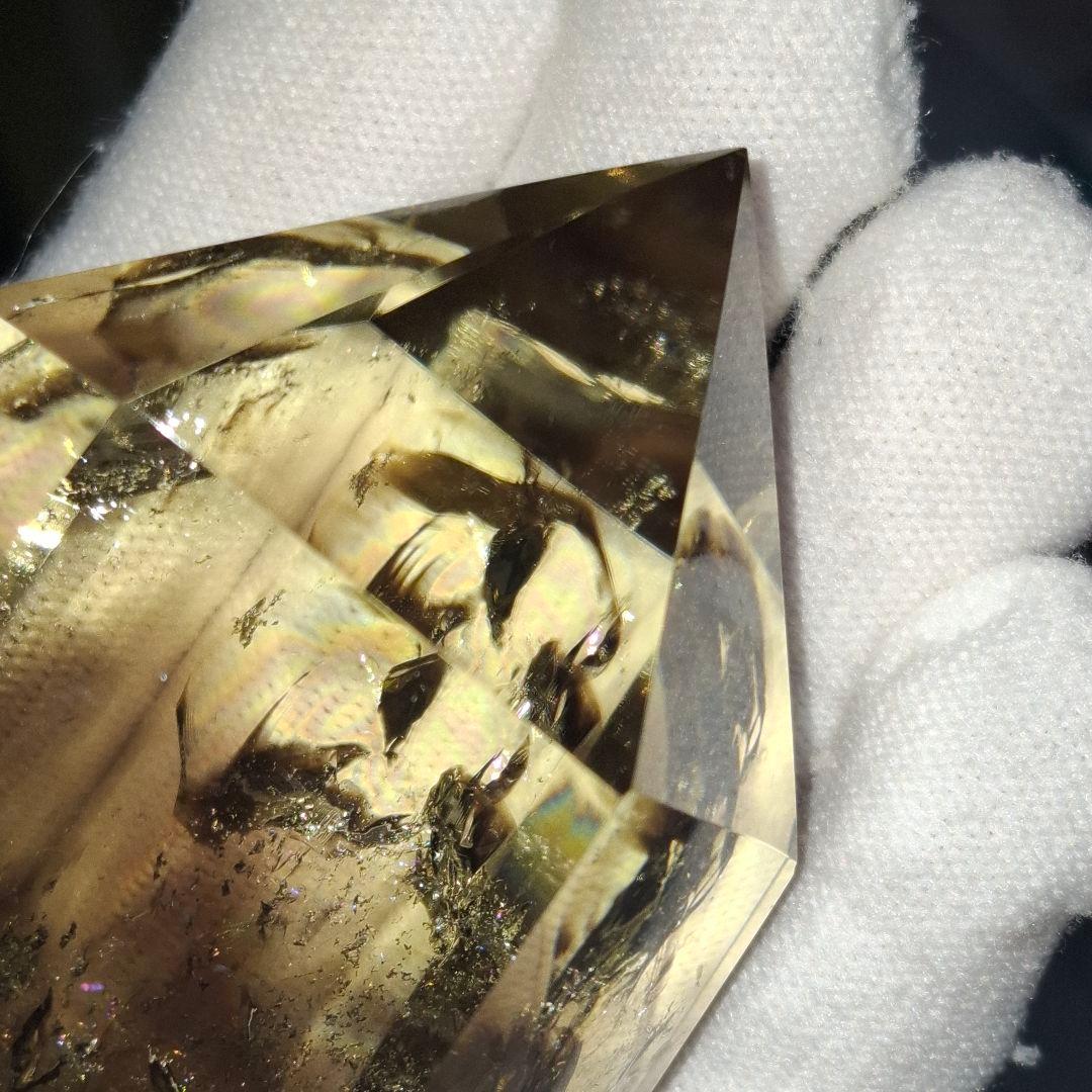 天然石✨️スモーキーシトリン　ゼウス　ポイント✨️虹ギラギラファントムあり台座付