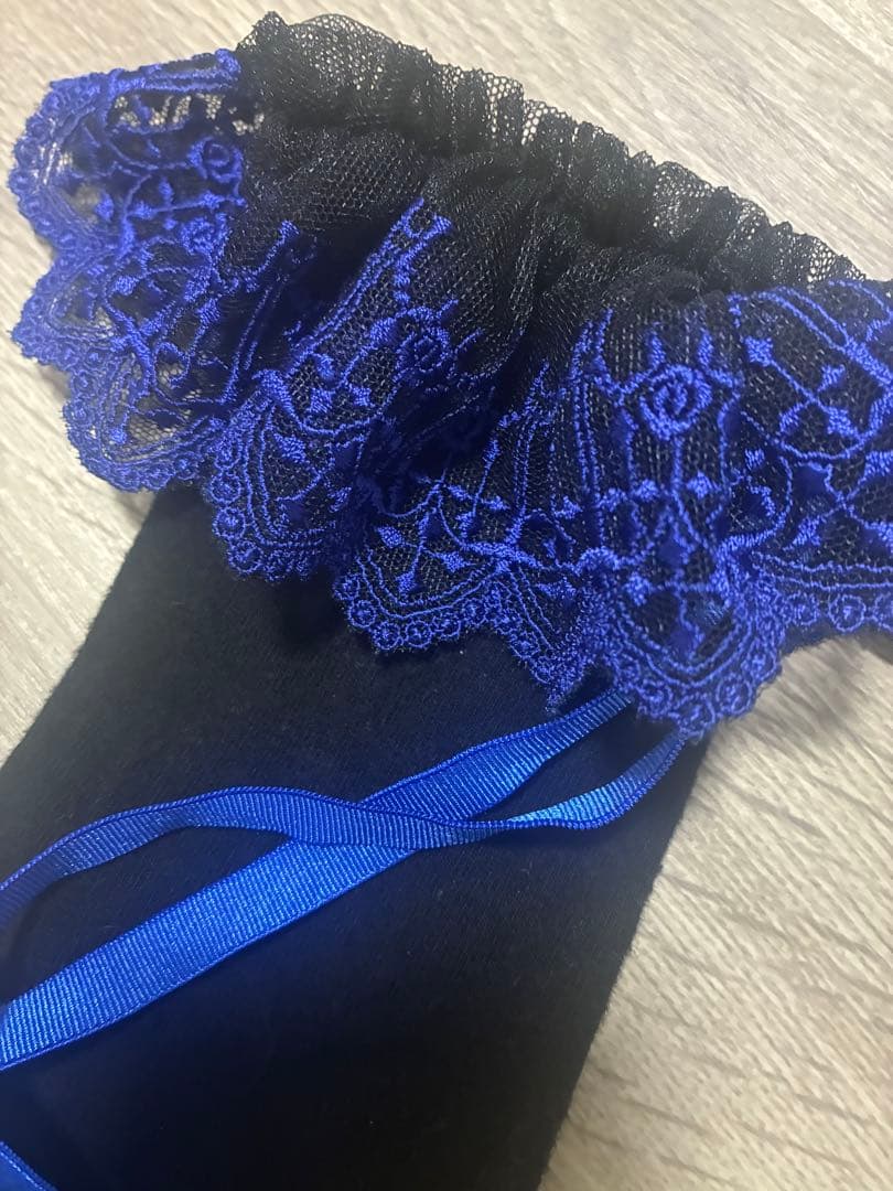 Moi-meme-Moitieクロスアーチレースリボンオーバーニーソックス靴下