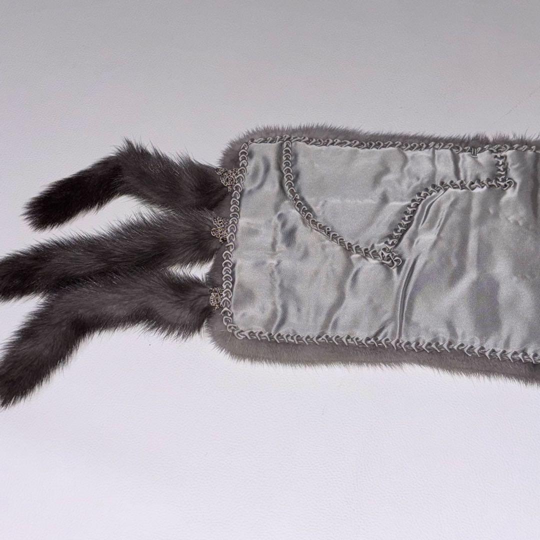 新品未使用タグ付SAGAMINKサガミンク 銀サガ サファイアミンク 和服にも！