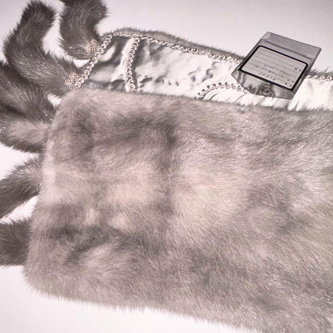 新品未使用タグ付SAGAMINKサガミンク 銀サガ サファイアミンク 和服にも！