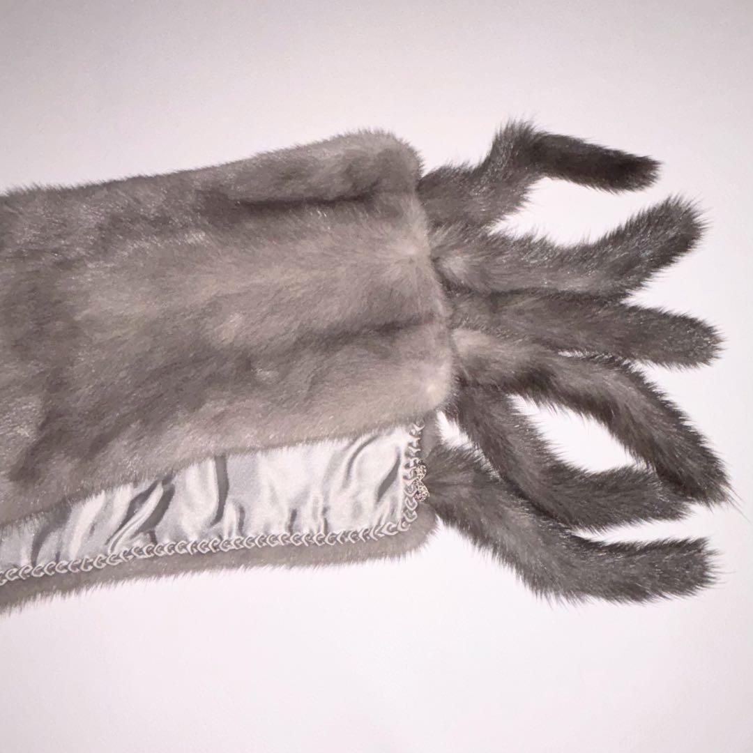 新品未使用タグ付SAGAMINKサガミンク 銀サガ サファイアミンク 和服にも！