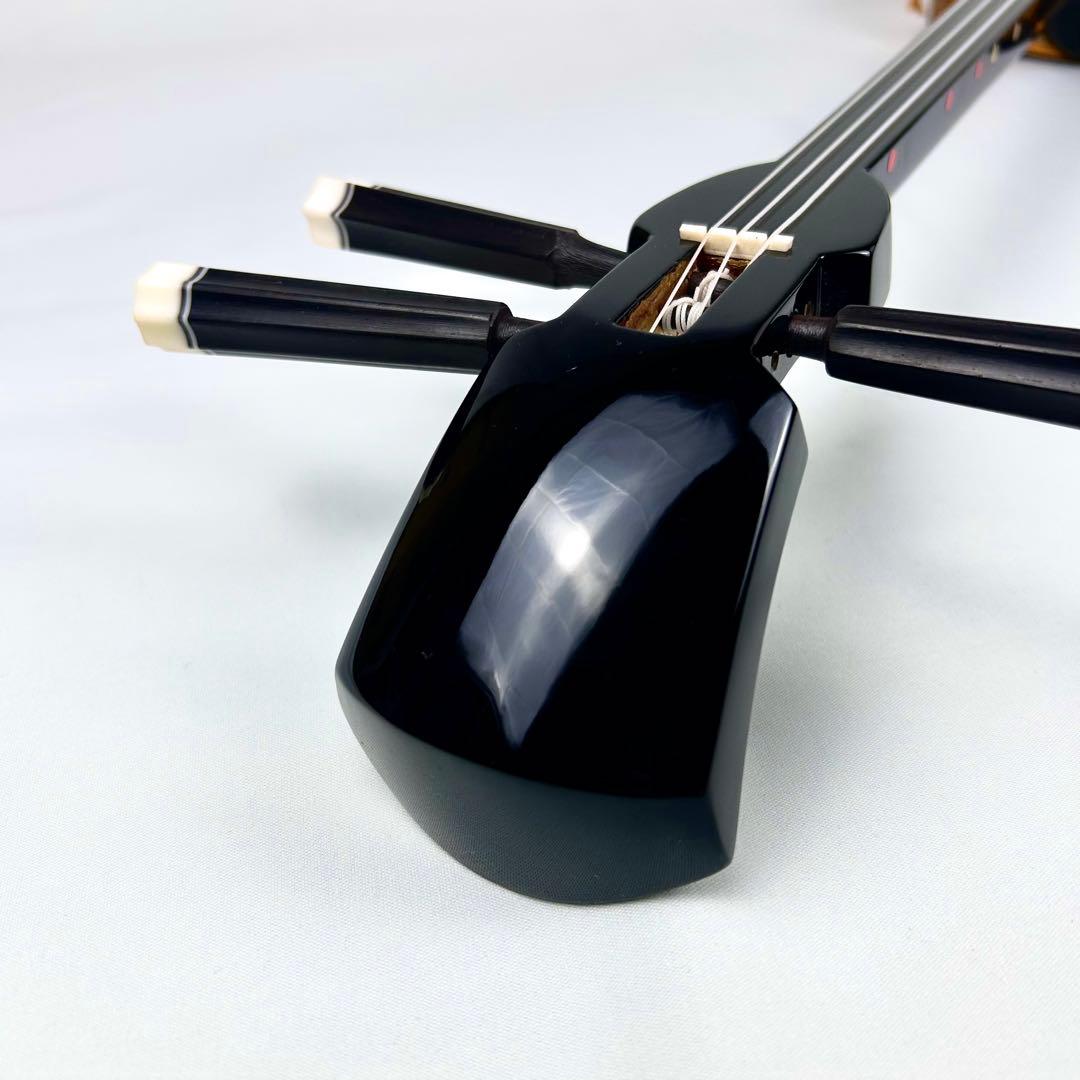 【美品】沖縄三線 本革 蛇革 ハードケース付 付属品多数 三味線