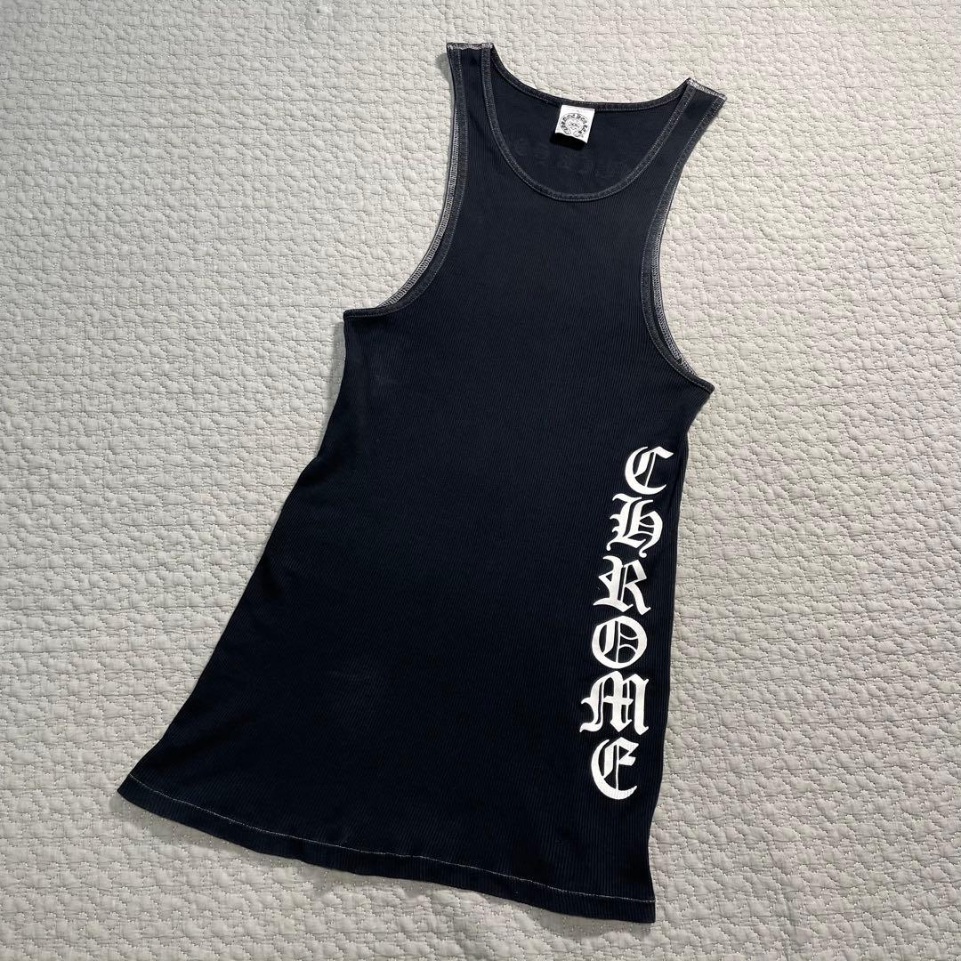 クロムハーツ　タンクトップ　ノースリーブ　ロゴプリント　ブラック　XL