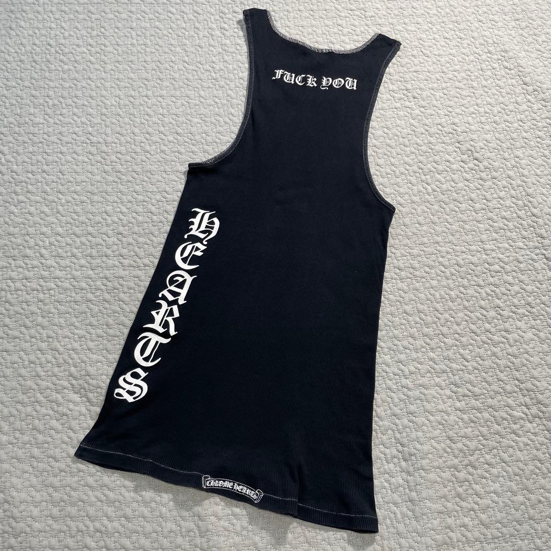クロムハーツ　タンクトップ　ノースリーブ　ロゴプリント　ブラック　XL