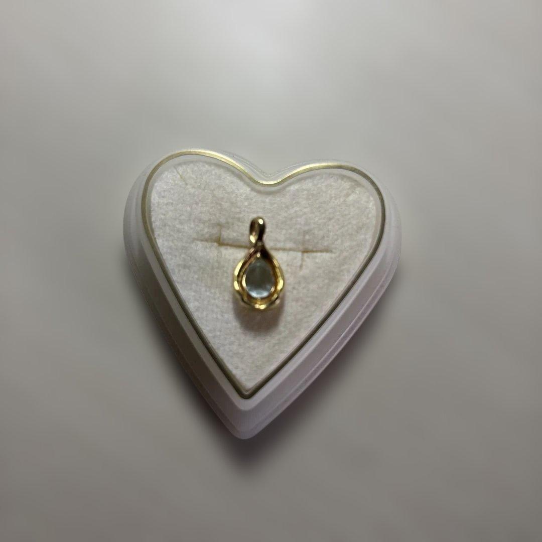 k18 アクアマリンとダイヤのペンダントトップ