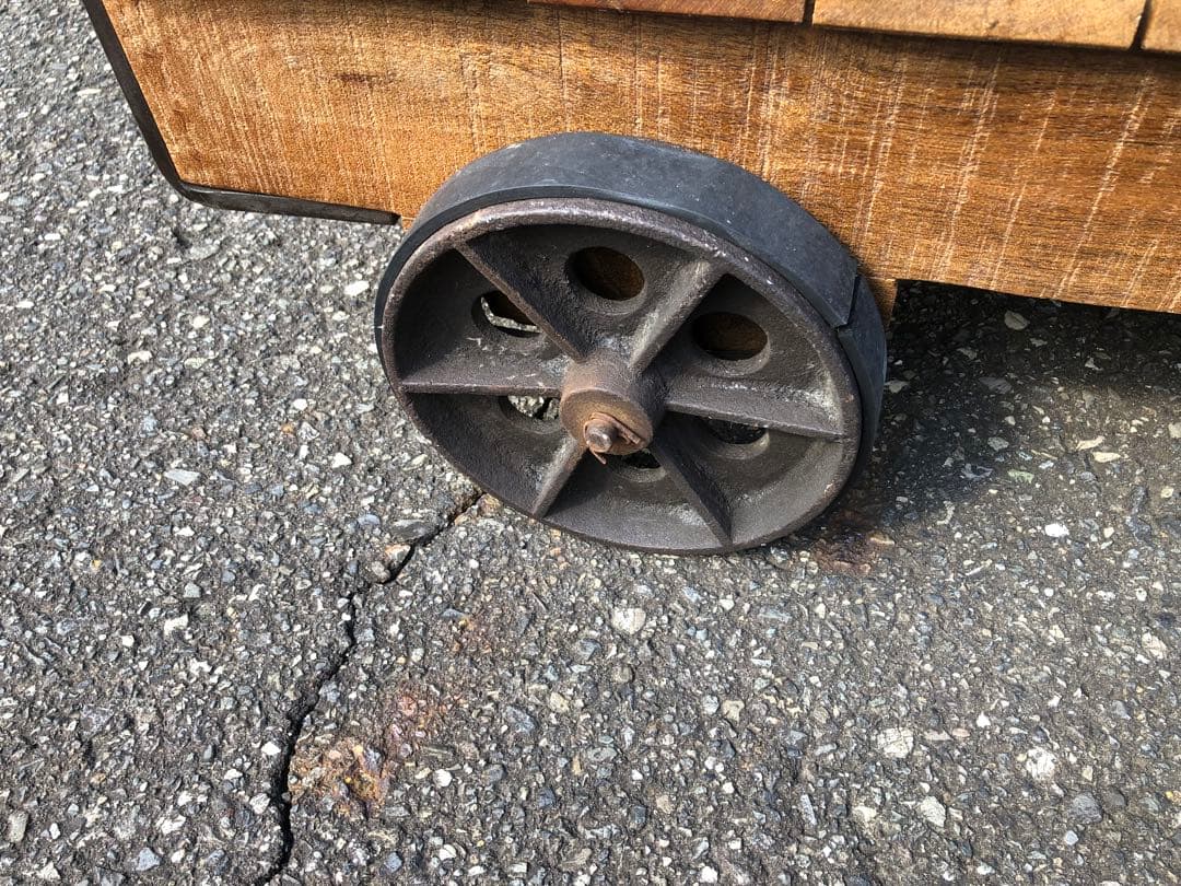 ジャーナルスタンダードファニチャー　木製二段シェルフ 車輪付き 120cm